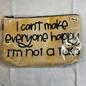 The Pouch Taco Quote Cosmetic Makeup Bag NWT Yellow New Graphic Tie Dye‎ Pouch